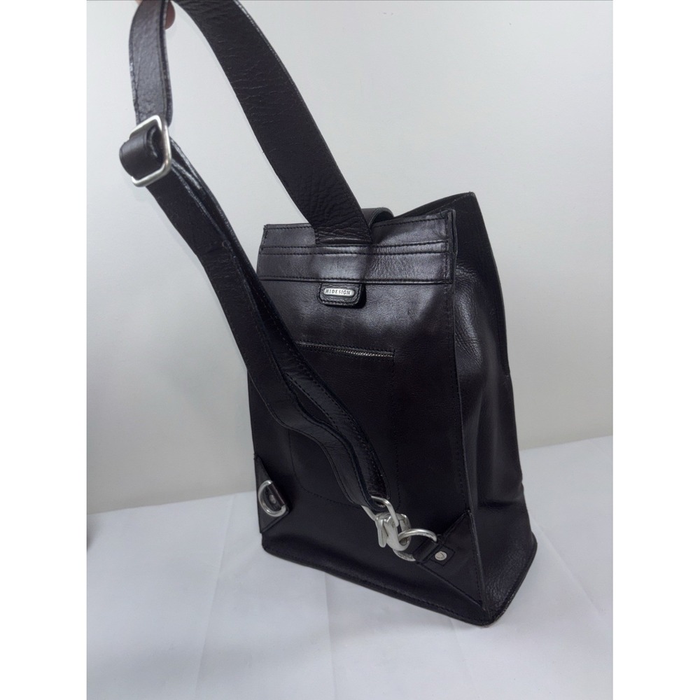 Hidesign Dark Brown Smooth Leather Bucket Crossbody Sling Bag RARE Versatile Y2K
